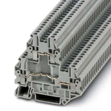 Phoenix Contact 3046744 UTTB Series Double Level Terminal Block Grey, 0.14mm², 4 mm², 2-Level, Screw