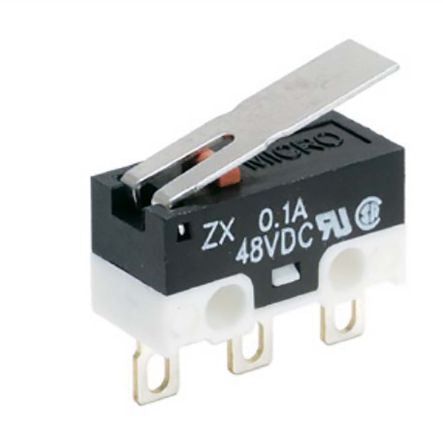 Honeywell Roller Lever Micro Switch, Right Angle PCB Terminal Terminal, 100mA, 125 V ac, 60 V dc, SPDT, IP40