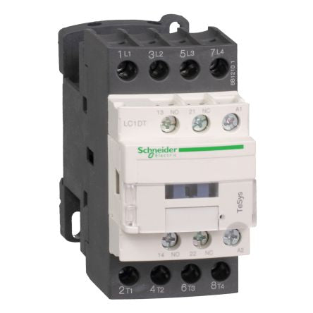 Schneider Electric TeSyS D Contactor, 125V dc Coil, 4-Pole, 40 A, 3.2 W 125V dc, 1 NO/1 NC, 690V