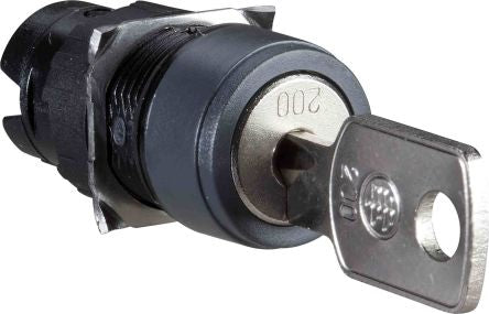 Schneider Electric Harmony 2-position Key Switch Head, Spring Return to Centre, 16 mm Cutout