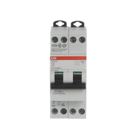 ABB S200C S200C Miniature Circuit Breaker, 4-Pole, 6A, Type C, 415V ac AC, 6 kA Breaking Capacity