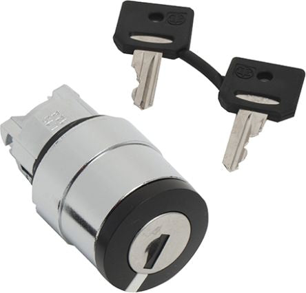 Schneider Electric XB4 2-position Key Switch Head, Spring Return, 22 mm Cutout