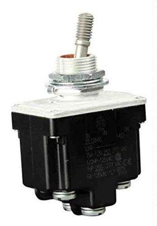 Honeywell Toggle Switch, Bushing Mount, On-On-On, DPDT, Screw Terminal, 28 V dc, 125 V ac