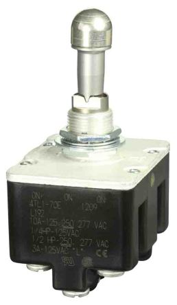 Honeywell Toggle Switch, Bushing Mount, On-On-On, 4PDT, Screw Terminal, 28 V dc, 125 V ac