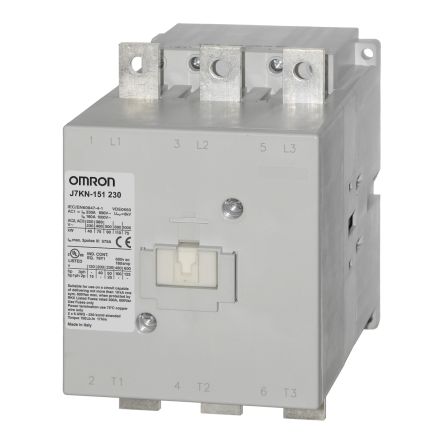 Omron J7KN Contactor, 230V ac Coil, 3-Pole, 150 A, 75 kW 230V ac, 415V
