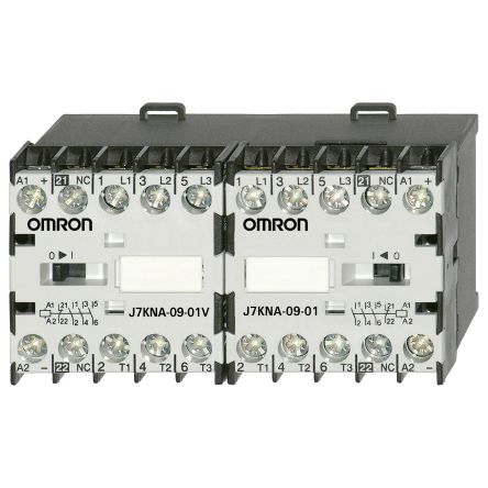 Omron J7KNA Contactor, 24V dc Coil, 3-Pole, 9 A, 4 kW 888V, 3 NO, 888V