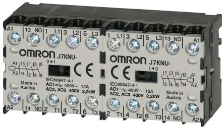 Omron J7KNU Contactor, 180V ac Coil, 5 A, 2.2 kW 180V ac, 1 NC, 400V