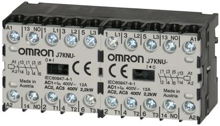 Omron J7KNU Contactor, 24V Coil, 3-Pole, 5 A, 2.2 kW, 1 NC