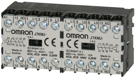 Omron J7KNU Contactor, 24V Coil, 4-Pole, 12 A, 1.1 kW, 2 NO/2 NC