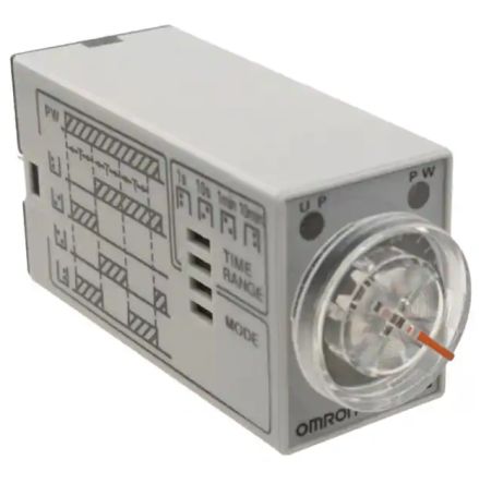 Omron H3YN Series DIN Rail Timer Relay, 2-Contact, 24 V dc 24V ac, 0.1 s to 10 min, Multifunction-Function, DPDT Switch