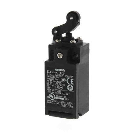 Omron D4n Series Roller Lever Safety Limit Switch, 1 NO/1 NC, IP67, Metal Housing, 240V