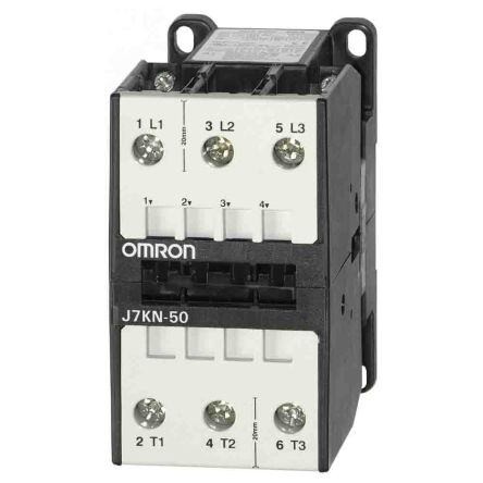 Omron J7KN Contactor, 24V ac Coil, 3-Pole, 10 A, 11 kW 24V ac, 3 NO