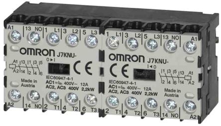 Omron J7KNU Contactor, 48V ac Coil, 5 A, 2.2 kW, 3 NO/1 NC