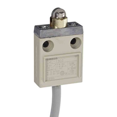 Omron D4C Series Roller Plunger Limit Switch, 1 NO/1 NC, IP67, Metal Housing