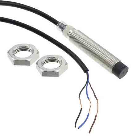 Omron E2B-M12LN08-WP-C1 2M Threaded Barrel Inductive Proximity Sensor, M12 NPN E2B 30V 8 mm 30 V dc 200mA
