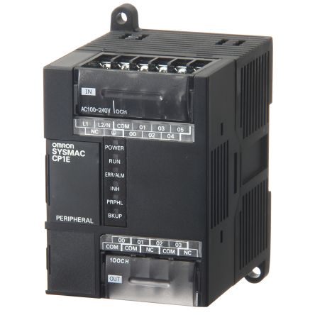 Omron CP1E Series PLC CPU, Relay Output, 6-Input, PNP/NPN Input