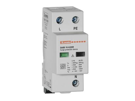 Lovato 1 Phase Surge Protector, 50 kA, 1.5 kV, DIN Rail