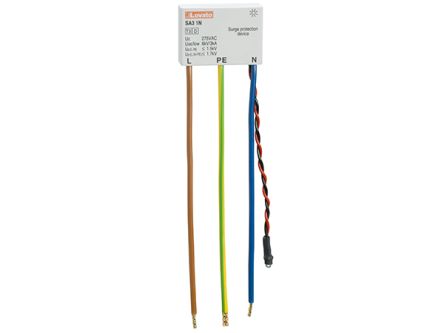 Lovato 1 Phase Surge Protector, 3 kA, 1.7 kV, DIN Rail