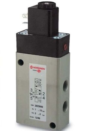 Norgren Pneumatic Solenoid Valve - 3/2 Way, 5/2 Way Solenoid/Air G 26230 Series 230 V ac, 24V dc