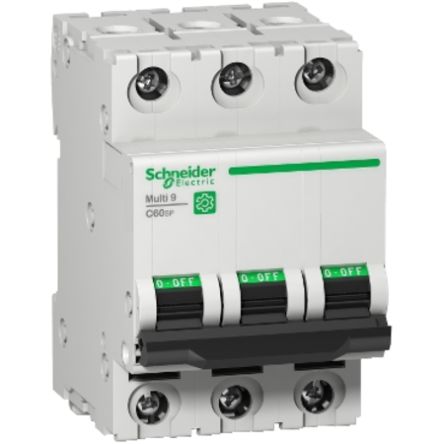 Schneider Electric Multi9 Multi9 Miniature Circuit Breaker, 3-Pole, 10A, Type C, 20 kA Breaking Capacity