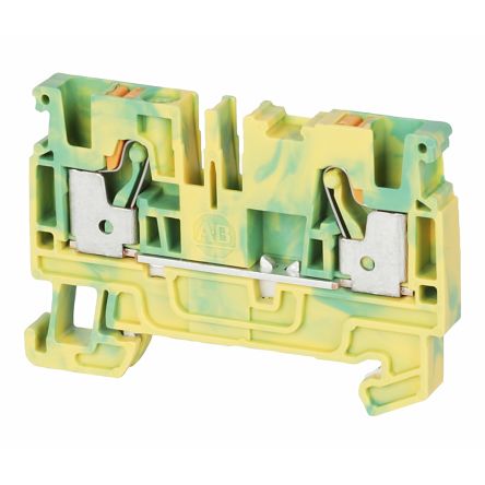 Allen Bradley 1492-PG4 1492-P Series Feed Through Terminal Block Green, Yellow, 4mm², 1-Level, Push-in
