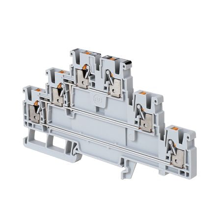 Allen Bradley 1492-PT3C 1492-P Series DIN Rail Terminal Block Grey, 2.5mm², Push-in