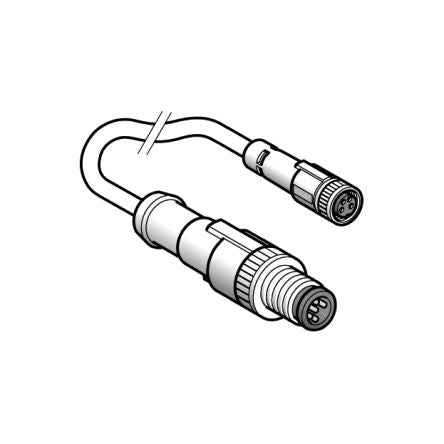 Telemecanique Sensors Male 3 way Straight to Female 3 way Straight Sensor Actuator Cable, 2 m