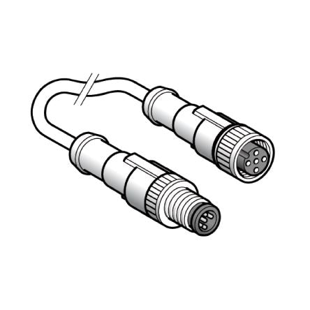 Telemecanique Sensors Male 3 way Straight to Female 3 way Straight Sensor Actuator Cable, 2 m