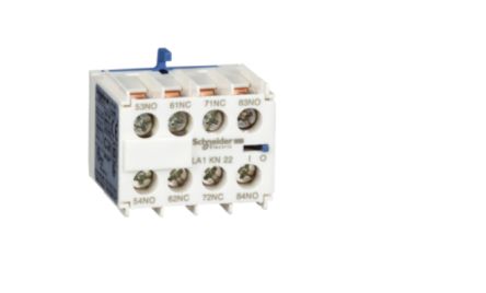 Schneider Electric Auxiliary Contact Block, 2 Contact, 2 NC/2 NO, TeSyS CA, Front, 5 mA, 17V, LA1KN22M