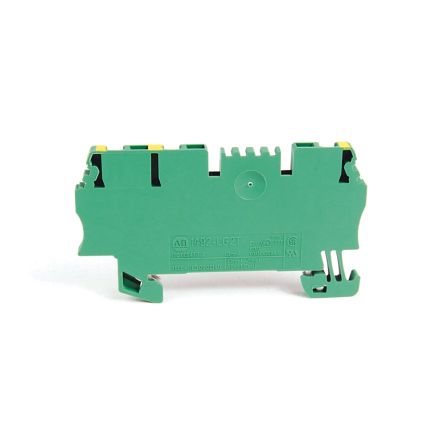 Allen Bradley 1492-LG2T 1492 Series DIN Rail Terminal Block Green, Yellow, 1.5mm², Spring Clamp