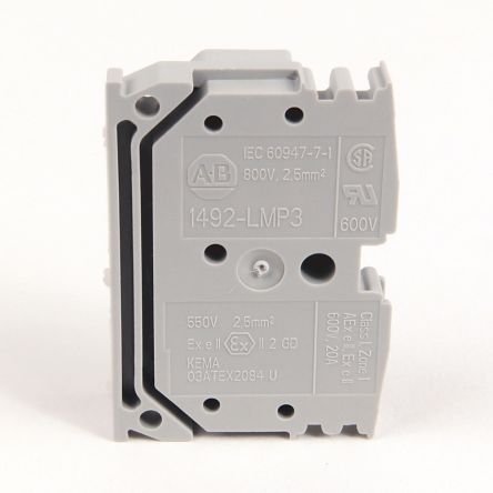 Allen Bradley 1492-LMP3-B 1492 Series DIN Rail Terminal Block Blue, 2.5mm², Solder