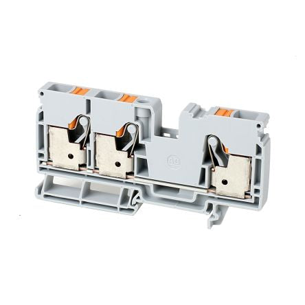 Allen Bradley 1492-P10T 1492-P Series DIN Rail Terminal Block Grey, 10mm², 1-Level, Push-in, ATEX