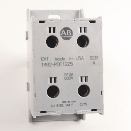 Allen Bradley Distribution Block, 2 Way, 600V, 510A, White