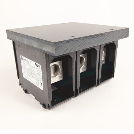 Allen Bradley Distribution Block, 6 Way, 600V, 335A, Black