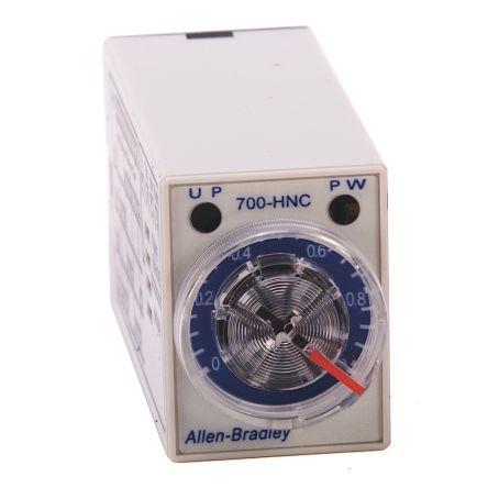 Allen Bradley 700-HNC4 Series DIN Rail, Panel Timer Relay, 100 to 120 V ac 100V ac, 120 V ac, 0.1 to 1 h,