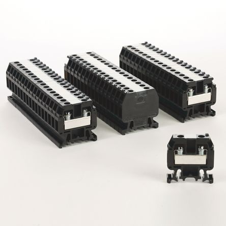 Allen Bradley 1492-HM3BL 1492-H Series DIN Rail Terminal Block Black, 0.34mm², 10 mm²
