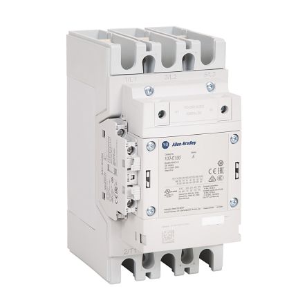 Allen Bradley Contactor, 130V ac/dc, 48 V ac/dc Coil, 3-Pole, 205 A 380V, 1 NO/1 NC