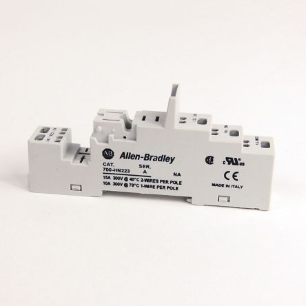 Allen Bradley 700-HN 5 Way 300V DIN Rail Relay Socket, for use with 700-HK Slim Line Relay