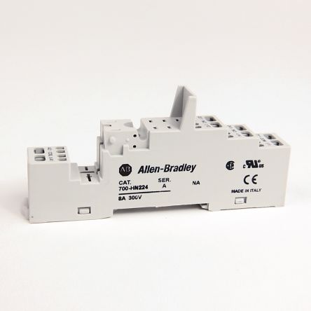 Allen Bradley 700-HN 8 Way 300V DIN Rail Relay Socket, for use with 700-HK Relay