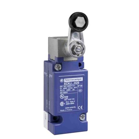 Telemecanique Sensors OsiSense XC Series Roller Lever Limit Switch, 1 CO, IP66, Zinc Alloy Housing, 240V ac, 3A