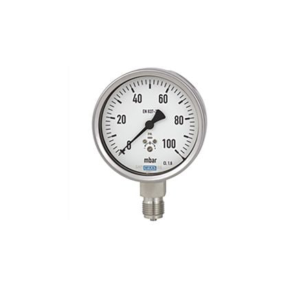 WIKA 1/2 in NPT Threaded Pressure Gauge, 160 mm, 0.6 bar