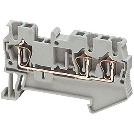 Schneider Electric NSYTRR23 Linergy TR Series Feed Through Terminal Block Grey, 2.5mm², 1-Level, Spring Terminal, ATEX