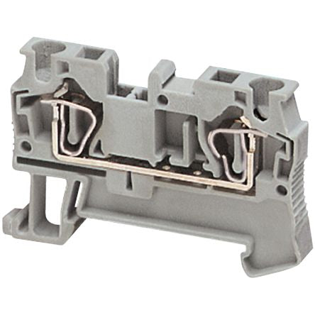 Schneider Electric NSYTRR42 Linergy TR Series Feed Through Terminal Block Grey, 4mm², 1-Level, Spring Terminal, ATEX