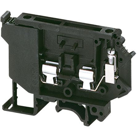 Schneider Electric NSYTRV42SF5LD Linergy TR Series Fused DIN Rail Terminal Black, 4mm², 1-Level Fused, Screw