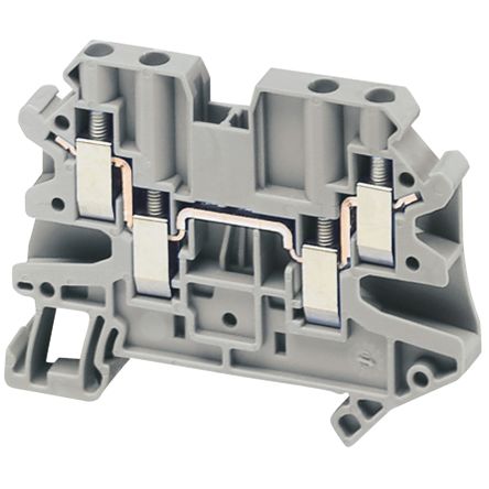 Schneider Electric NSYTRV44 Linergy TR Series Feed Through Terminal Block Grey, 4mm², 1-Level, Screw, ATEX