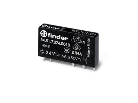 Finder DIN Rail Non-Latching Relay, 12V dc Coil, 6A Switching Current, SPDT