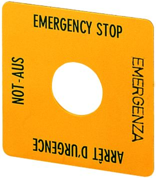 Eaton Emergency Stop Label for Use with Push Buttons
