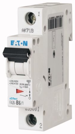 Eaton xEffect xEffect Miniature Circuit Breaker, 1-Pole, 12A, Type B, 240V ac AC, 6 kA Breaking Capacity
