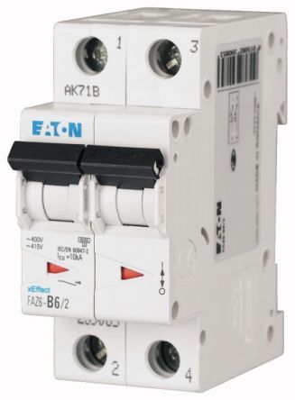Eaton xEffect xEffect Miniature Circuit Breaker, 2-Pole, 13A, Type B, 230V ac AC, 10 kA Breaking Capacity