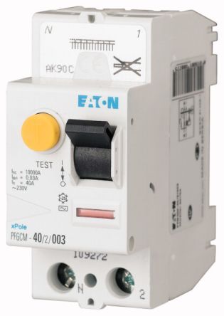 Eaton PFGCM Series Residual Current Circuit Breaker, 25A, 2-Pole, 30 mA, Type AC, 10 kA 230V ac